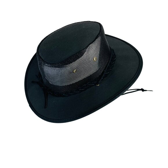 Barmah Hats Canvas Drover Size M Black Australian Cowboy Fish Hike Unisex Gift - Picture 7 of 13